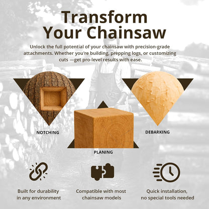 Log Wizard Chainsaw Debarker Tree Bark RemovaL Tool | Universal Debarking Tool for Logs with Case