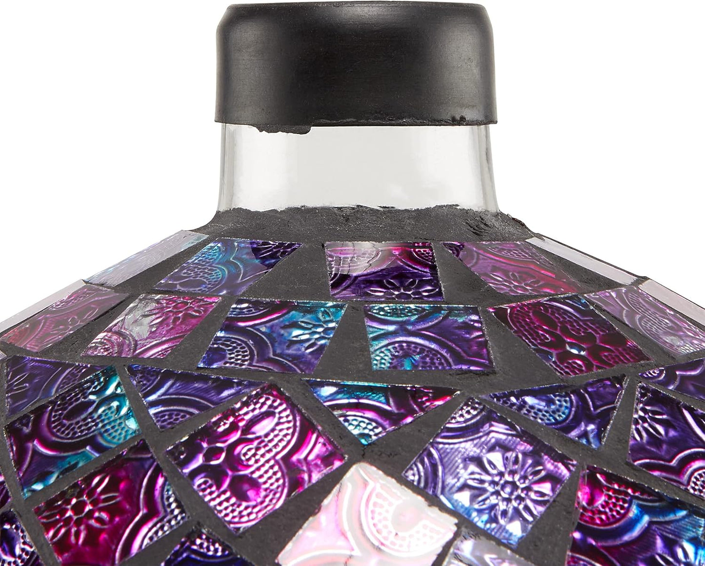 Alpine Corporation 10" Diameter Indoor/Outdoor Glass Mosaic Gazing Globe Yard Decoration, Purple Embossed Tile