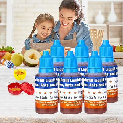 Fruit Fly Trap Refills Liquid Only, Fruit Fly Traps for Indoors,Ready-to-Use Gnats Killer Indoor Trap,Gnat Catcher for Home Kitchen (6 Pack)