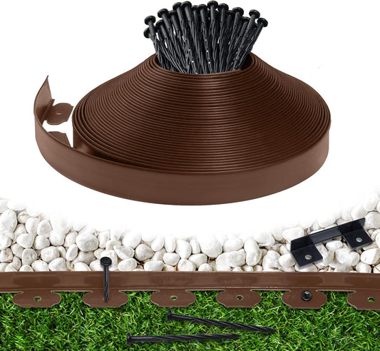 Garden Edging Border,Plastic Edging for Landscaping,Flower Bed, Paver and Lawn Edging Border
