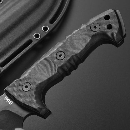 GTK7 Fixed Blade Knife DC53 Steel Blade Full Tang Nylon Fiberglass Handle EDC Fixed Knifes for Outdoor Camping Bushcraft (black)
