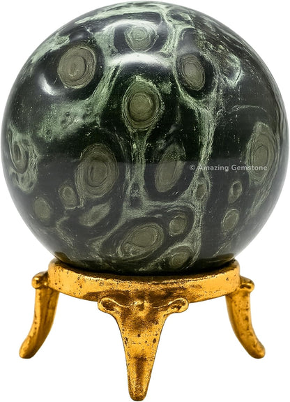 Amazing Gemstone Kambaba Jasper Crystal Ball with Stand - 2 Inches Crystal Sphere Meditation Balls for Witchcraft and Decorative Balls