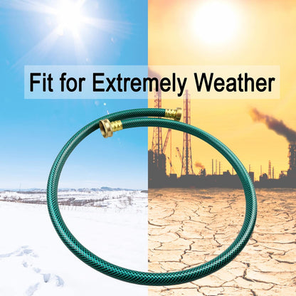 PVC Garden Hose 1/2 Inch Green Heavy Duty Water Hose with Solid Brass Fittings,No Leaking, Flexible,for outdoors,Lawns,Patio (100 FT, Green, Brass Fittings)