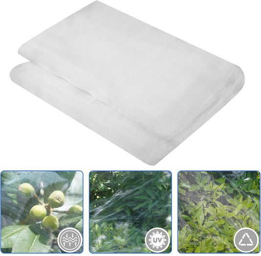 Garden Netting,8x33Ft Mosquito Insect Birds Animals Barrier Protection Net Ultra Fine Garden Mesh Netting Plant Covers for Vegetable Plants Fruits Flowers Trees Greenhouse Row Cover
