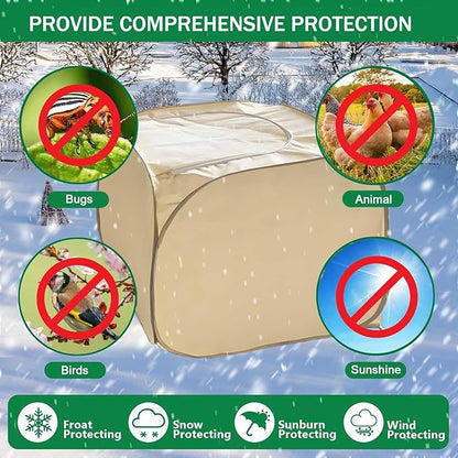 2 Pack Pop Up Plant Freeze Protection Covers, Shrub Frost Covers Outdoor Plant Protectors Frost Cloth Covers for Winter Protecting Fruit Potted and Shrub from Freezing Animals Eating(2 Pack 23x23x23")