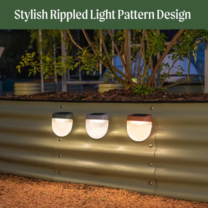 Vego garden Rippled Solar Garden Lights with Auto Sensors Magnetize Securely to Raised Beds, IPX4 Waterproof Outdoor LED Light for Patio & Yard Olive Green, 8 Pack