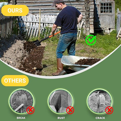 Shovel, Garden Shovels for Digging, Small Spade Square Trench Shovel with 43.3" Metal Handle,Mini Transfer Small Flat Shovels for Gardening,Planting,Digging,Landscaping,Camping,Kids Sand Beach Shovels