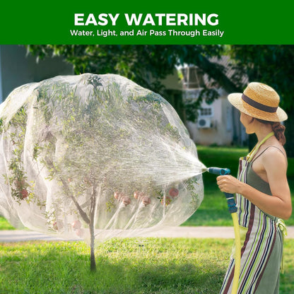 Fruit Tree Netting with 2-Way Zipper & Drawstring - 4'x6' Garden Plant Net Pest Barrier to Prevent Cicadas Bird Squirrel Deer - Bug Protection for Blueberry Tomato with Fine Mesh Insect Cover (4 Pack)
