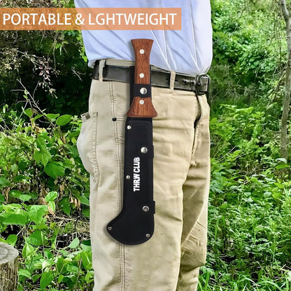 Billhook Sickle Machetes with Saw, Sharp Machete with No-Slip Wood Handle and Nylon Sheath, Sickle Survival Knife Machete for Gardening, Camping, Hunting, Survival, Bushcraft and Yard Work