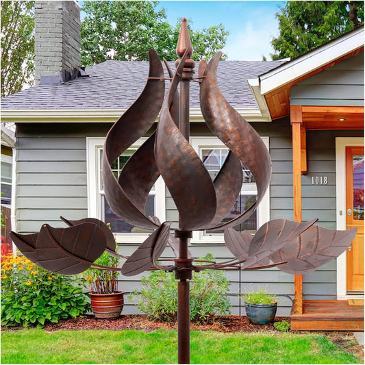 Wind Spinners Outdoor - Large Tulip Metal Wind Spinners with Stake, Garden Windmill Yard Spinner