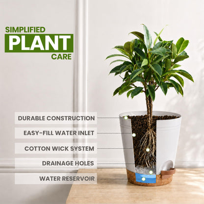 Utopia Home Self Watering Pots for Indoor Plants 6.8"/6.4"/5.9"/5.5"/4.9", Planters for Indoor