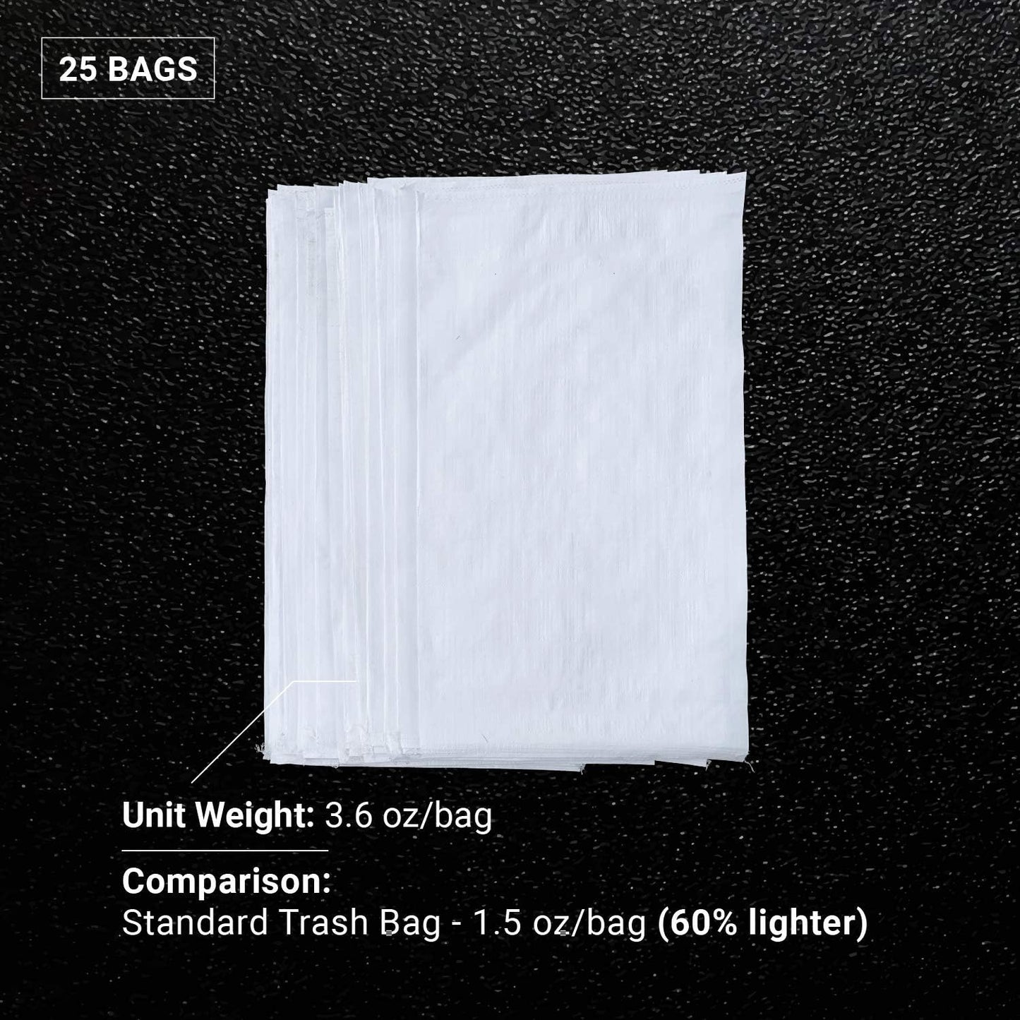 Sandbaggy Large Sandbags - Size: 25" x 40" - Thick Heavy Duty Contractor Bags, Heavy Duty Garbage Bags, Dumpster Bag, Construction Trash Bags, 6 mil (25 Bags)