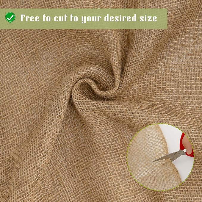Svepndic 40in x 19ft Multipurpose Natural Burlap Fabrics Tree Wraps Rolls Tree Trunk Protectors,Gardening Burlap Rolls for Decorations, Weddings,Landscaping,Home