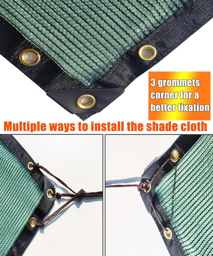 e.share 70% Shade Cloth for Garden, 12 Ft X 24 Ft Sun Shades Outdoor Patio with Grommets for Plant Covers,Porch Screen,Pergola Shade Cover,Greenhouse,Green