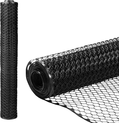 Zebro Plastic Chicken Wire Fence – Lightweight Poultry Netting & Garden Fence for Chicken Coops, Pet Enclosures, Balcony Safety & Landscaping – Weatherproof & Rust-Free - 3' x 50' Black