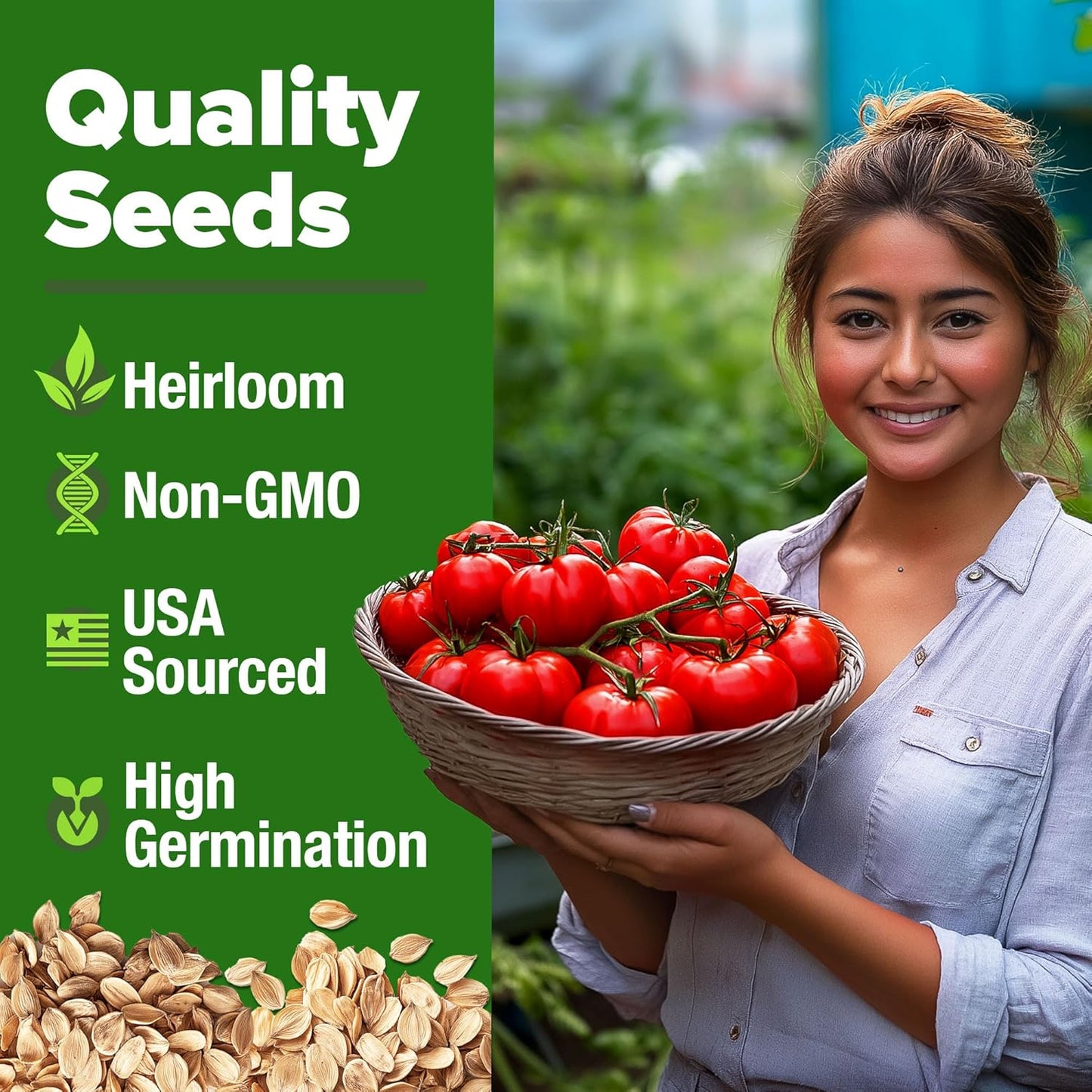 HOME GROWN Beefsteak Tomato Seed Pack - 300 Heirloom Tomato Seeds for Planting Outdoors – High-Yield Non-GMO Vegetable Seeds for Growing Large, Meaty Tomatoes for Summer Dishes (Solanum lycopersicum)