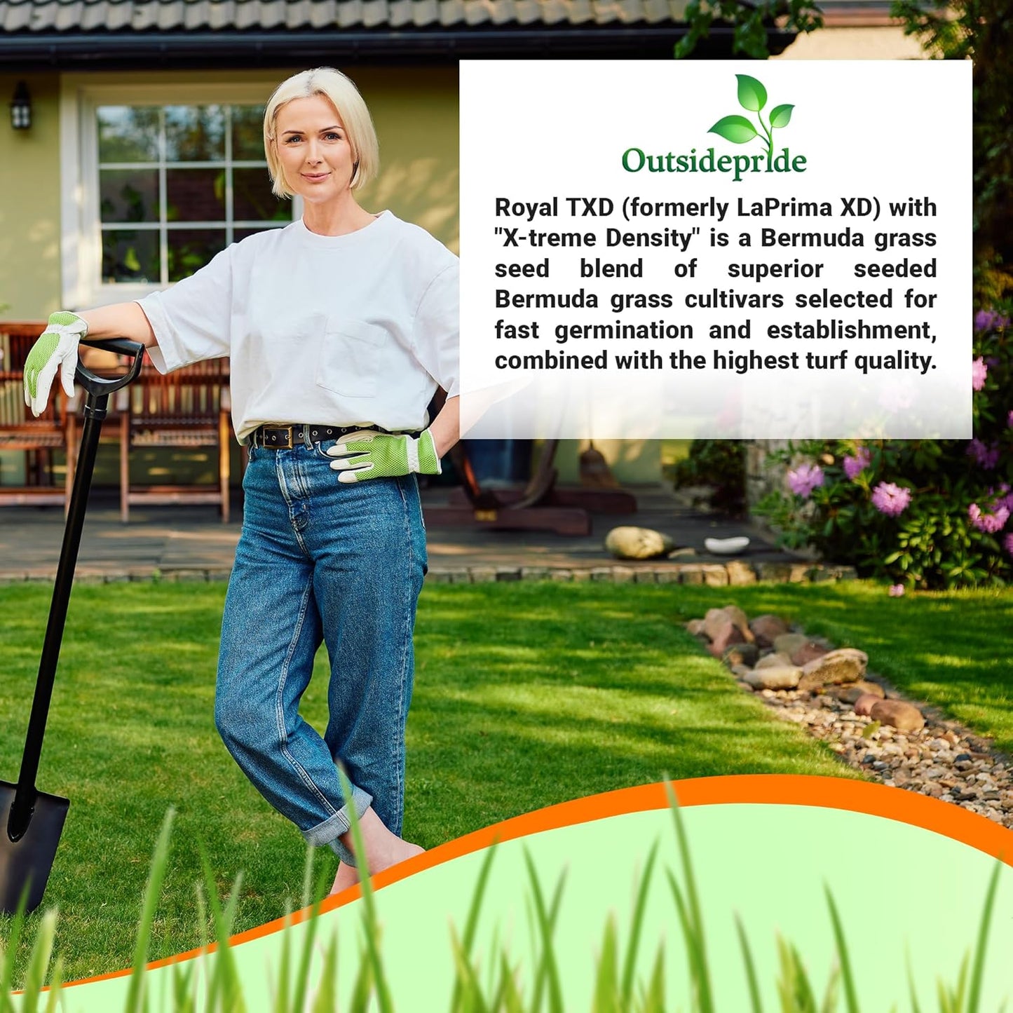 Outsidepride Royal TXD Bermuda Grass Seed Blend - 2 lbs. Warm Season, Fast Growing Turf Grass Seeds: Heat & Drought Tolerant, Ideal for Home Lawns & Sports Fields, Dense & Lush Green Coverage