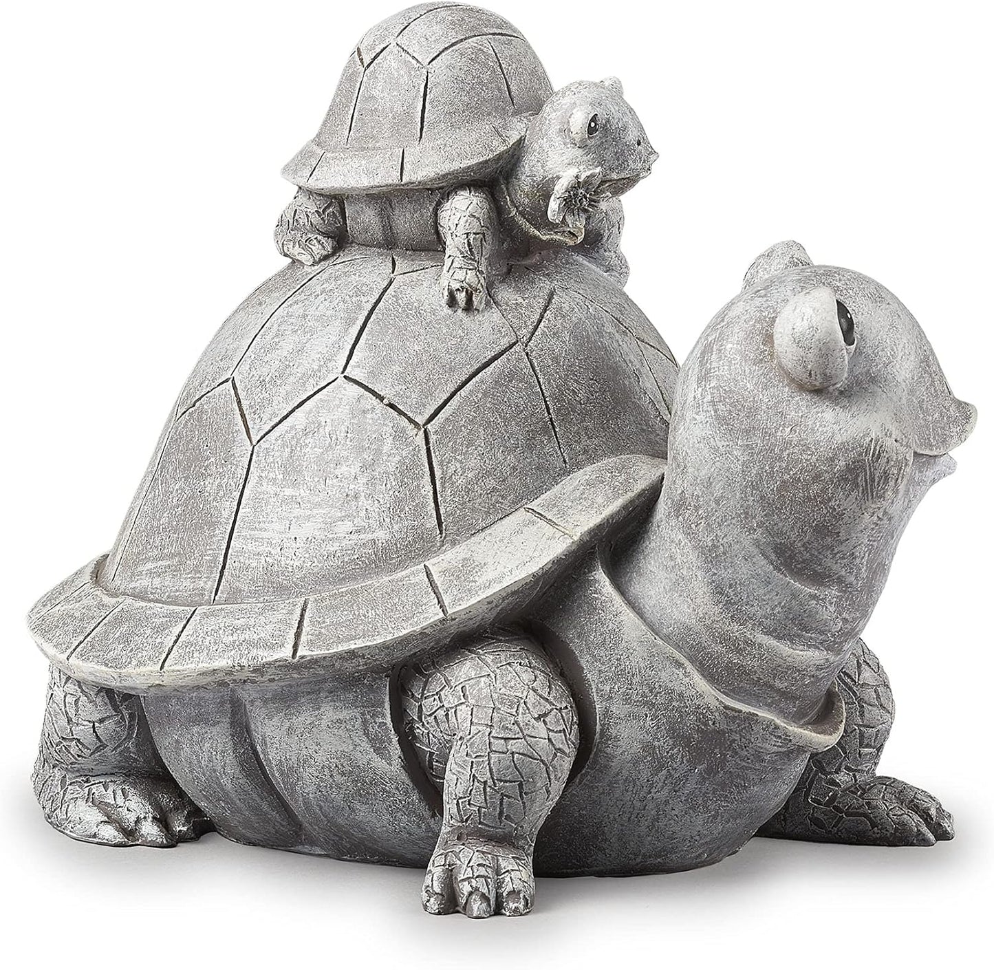 Roman Garden - Turtle and Baby Statue, 7" H, Pudgy Pals Collection, Resin and Dolomite, Decorative, Garden Gift, Home Outdoor Decor, Durable, Long Lasting