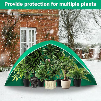 Plant Covers Freeze Protection 10 x 10 ft Extra Large Frost Cloth Plant Covers with Zipper Drawstring Winter Cold Weather Frost Blankets for Outdoor Palm Fruit Tree and Shrubs(Green)