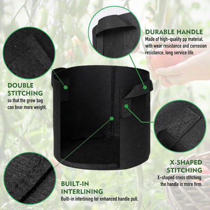 WEIFENG 3-Pack 50 Gallon Grow Bags Outdoor Plant Pots with Handles Potato Grow Bags