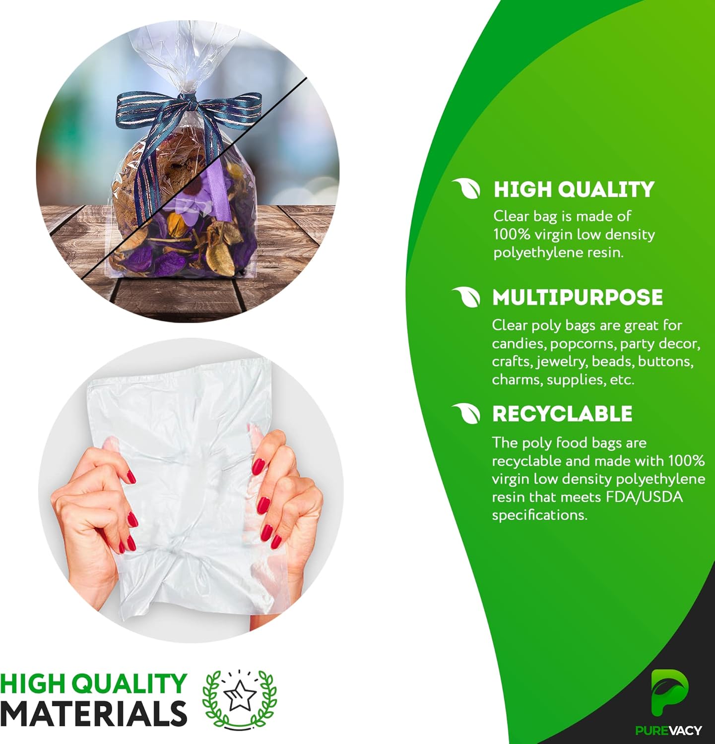 Gusseted Plastic Bags, 5 x 3 x 15 Inches. Pack of 1000 Clear Gusseted Poly Bags. 2 Mil Polyethylene Flat Bottom Bag with Side Gusset. Plastic Bread Bag. Clear Baggies for Treats