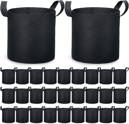 Boao 30 Pack 3 Gallon Grow Bags Aeration Fabric Pots for Plants with Handles Thickened Non Woven Grow Pots Bulk Plant Bags for Garden Vegetable Flower