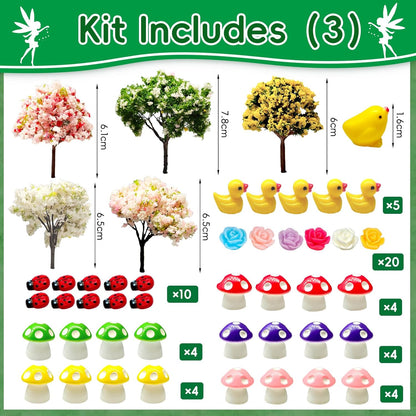 114 Pcs Miniature Fairy Garden Accessories Kit Resin Elves Animal Figurines Decor Micro Landscape Ornaments for DIY Micro Dollhouse