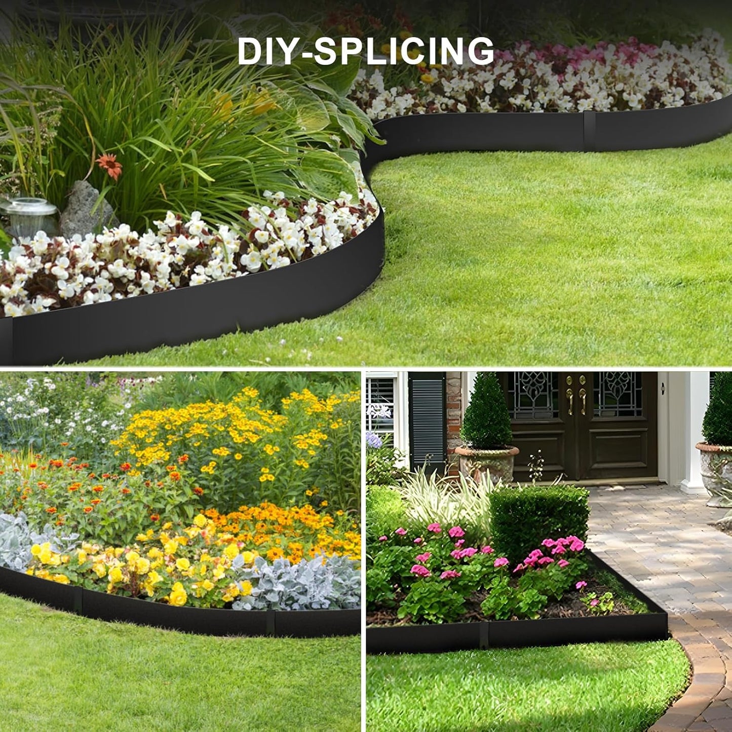 Landscape Edging - 39 Inch x 6 Inch Garden Border, 6PCS, Black Lawn Edge for Garden Yard