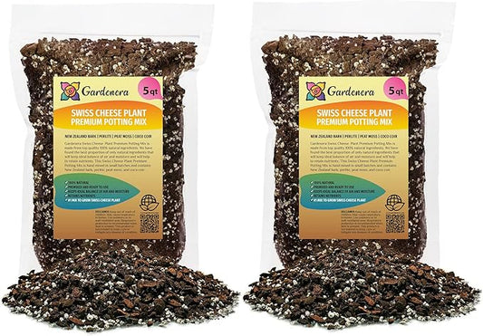 Monstera Swiss Cheese Plant Potting Mix - Monstera Deliciosa Blend for Optimal Nutrients, Aeration, and Drainage - 10 Quart