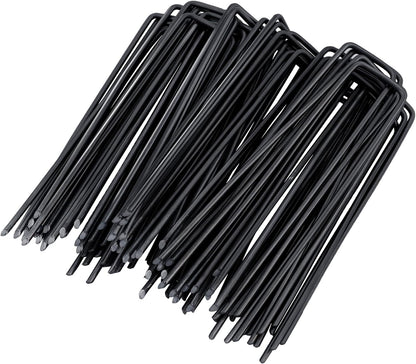 150 Pack Landscape Staples,6 Inch 11 Gauge Steel Garden Stakes,U Shaped Garden Staples,Heavy Duty Yard Stakes,Ground Stake for Securing Yard Lawn,Weed Barrier Fabric,Ground Cover