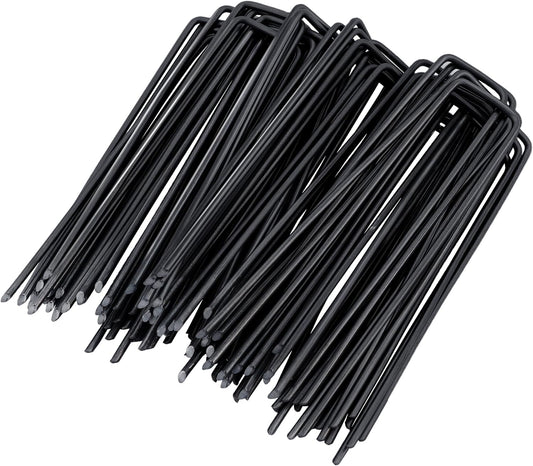 150 Pack Landscape Staples,6 Inch 11 Gauge Steel Garden Stakes,U Shaped Garden Staples,Heavy Duty Yard Stakes,Ground Stake for Securing Yard Lawn,Weed Barrier Fabric,Ground Cover