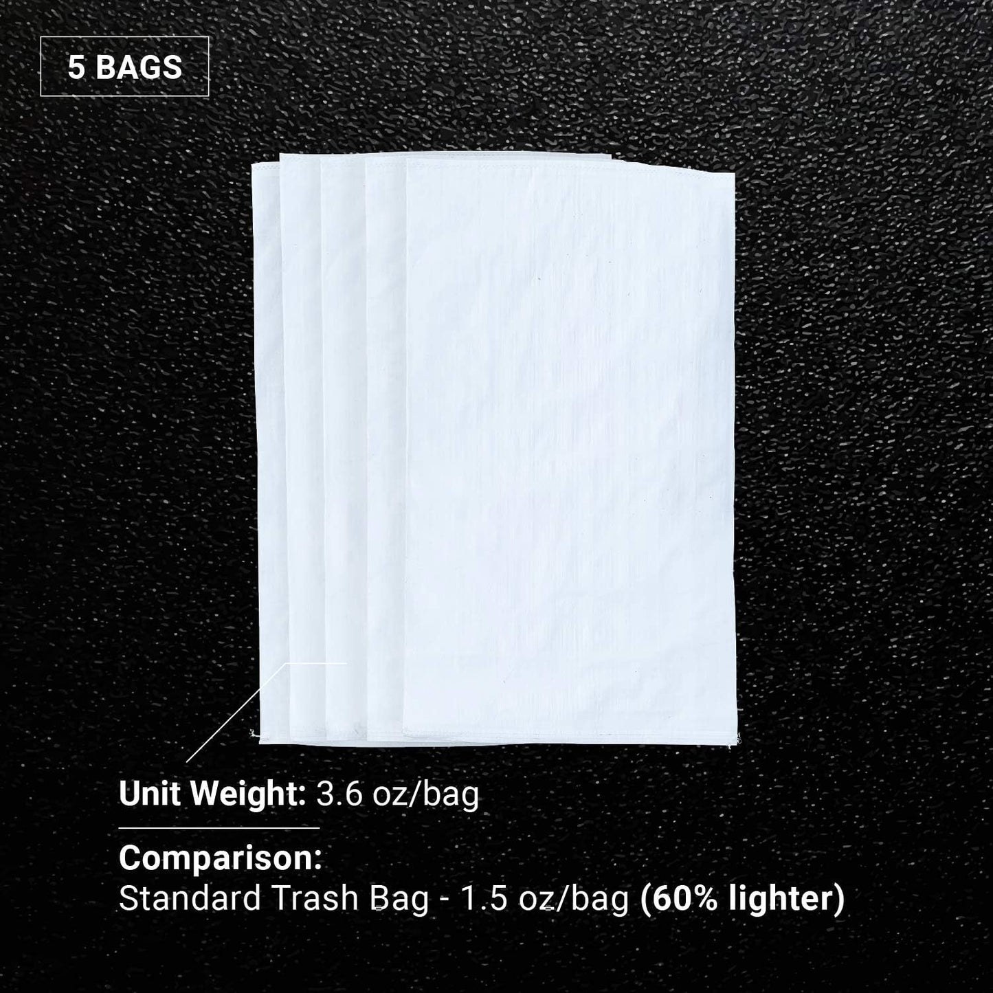 Sandbaggy Large Sandbags - Size: 25" x 40" - Thick Heavy Duty Contractor Bags, Heavy Duty Garbage Bags, Dumpster Bag, Construction Trash Bags, 6 mil (5 Bags)