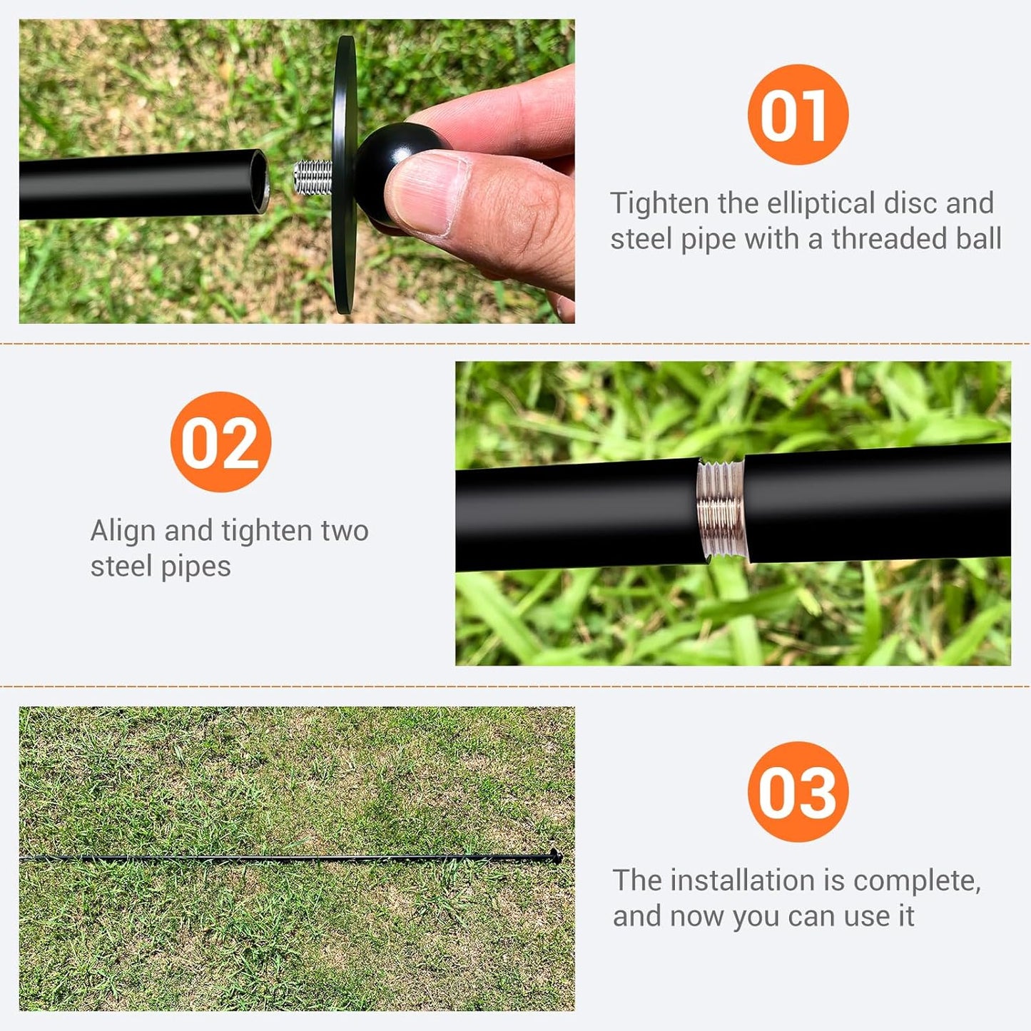 12 Sets Garden Stake Netting Support, Heavy Duty Metal Garden Poles for Netting, Powder Coated Carbon Steel Lawn Plant Support Cage, 72 Inch Garden Fencing Protection Frame