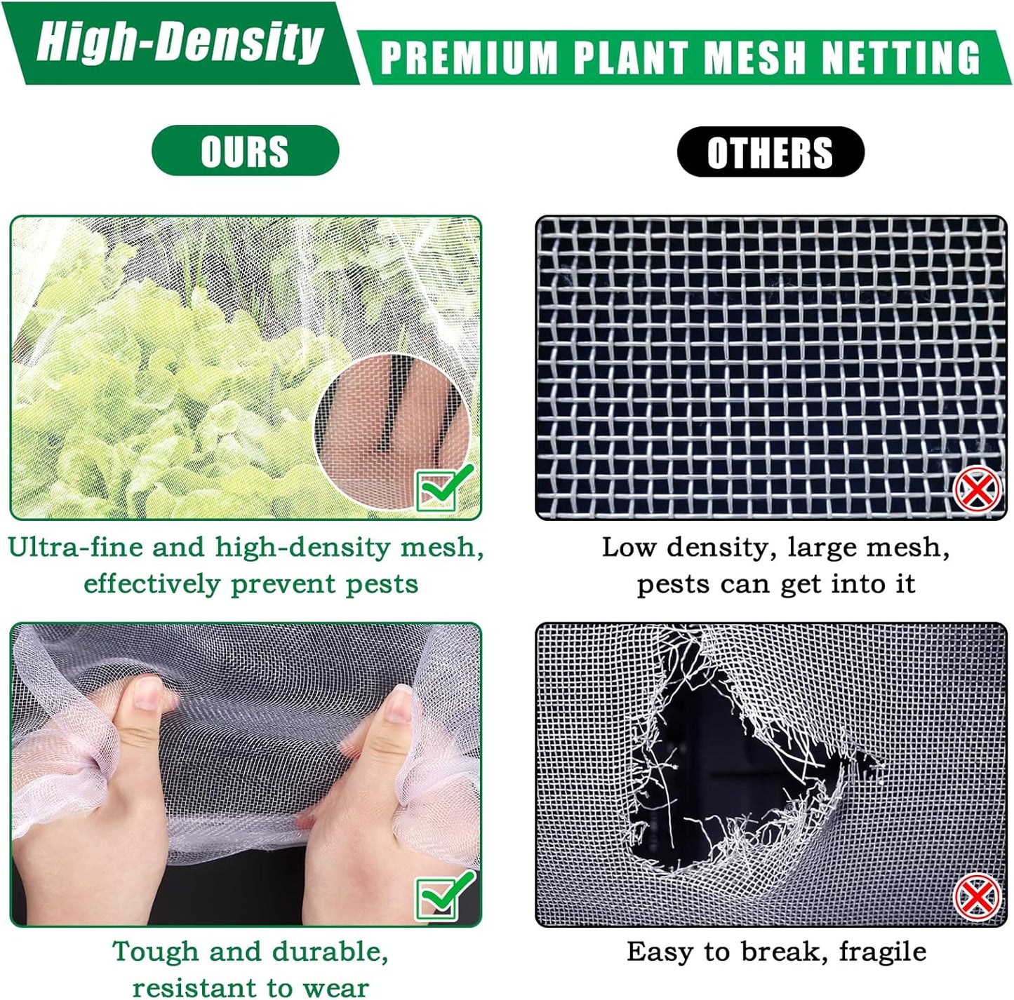 10 X 50 FT Garden Mesh Netting Pest Barrier for Raised Beds, Fruit Tree Netting for Cicadas, Bird Insect Nettings for Gardening, Blueberry Bush Strawberry Nettings Cover for Garden Protection