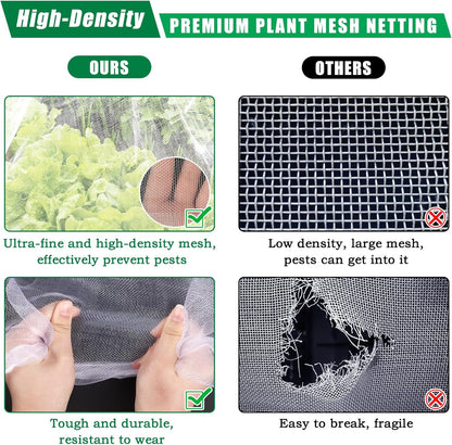 10 X 50 FT Garden Mesh Netting Pest Barrier for Raised Beds, Fruit Tree Netting for Cicadas, Bird Insect Nettings for Gardening, Blueberry Bush Strawberry Nettings Cover for Garden Protection