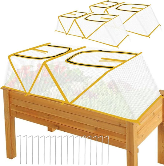 47.2" *14.6" *13.4" Foldable Garden Row Accelerator Plants Cover for Raised Garden Bed, Mini Greenhouse Cover with Two Air Hole and Breathable Mesh, Frost Cover for Plant Vegetable Seedling Protector