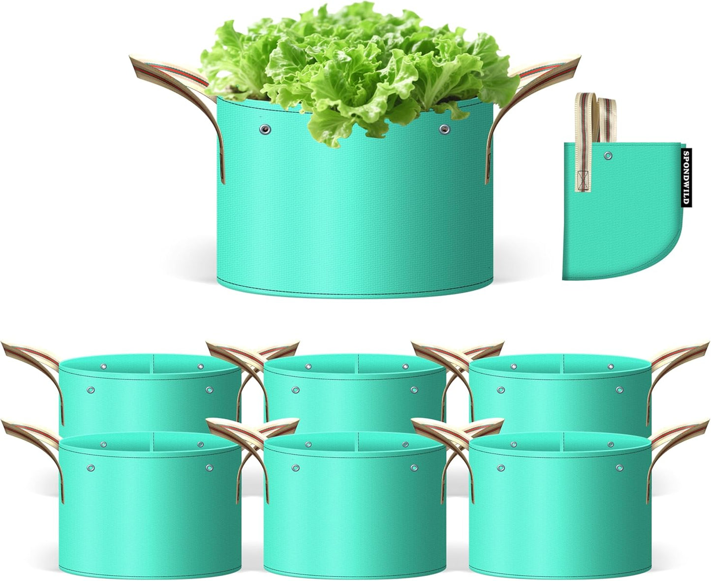 7 Pcs 15 Gallon Potato Grow Bag, PE Garden pots Plant Grow Bag with Branch-Binding Holes and Drain holefor for Vegetables, Strawberries, Flowers