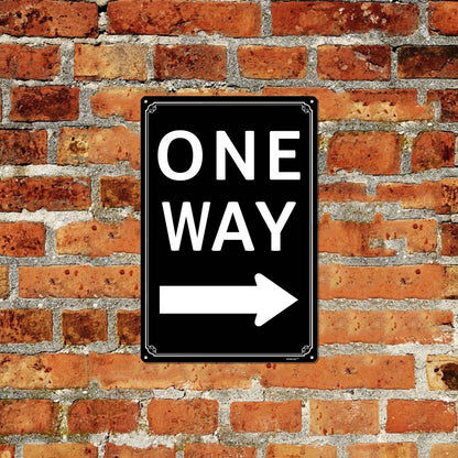 12x16" One Way" with Left Arrow - High-Intensity Aluminum Parking Lot Sign, Weatherproof & Fade-Resistant, Ideal for Outdoor & Indoor Use - Curbside Sign