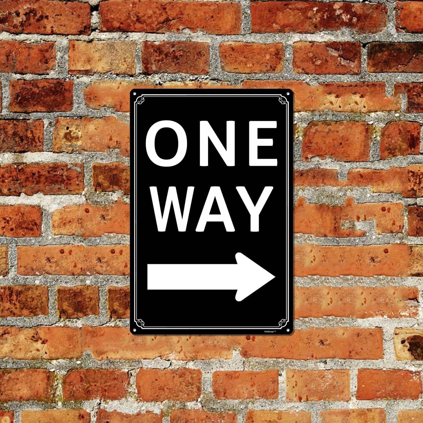 8x12" One Way" with Left Arrow - High-Intensity Aluminum Parking Lot Sign, Weatherproof & Fade-Resistant, Ideal for Outdoor & Indoor Use - Curbside Sign