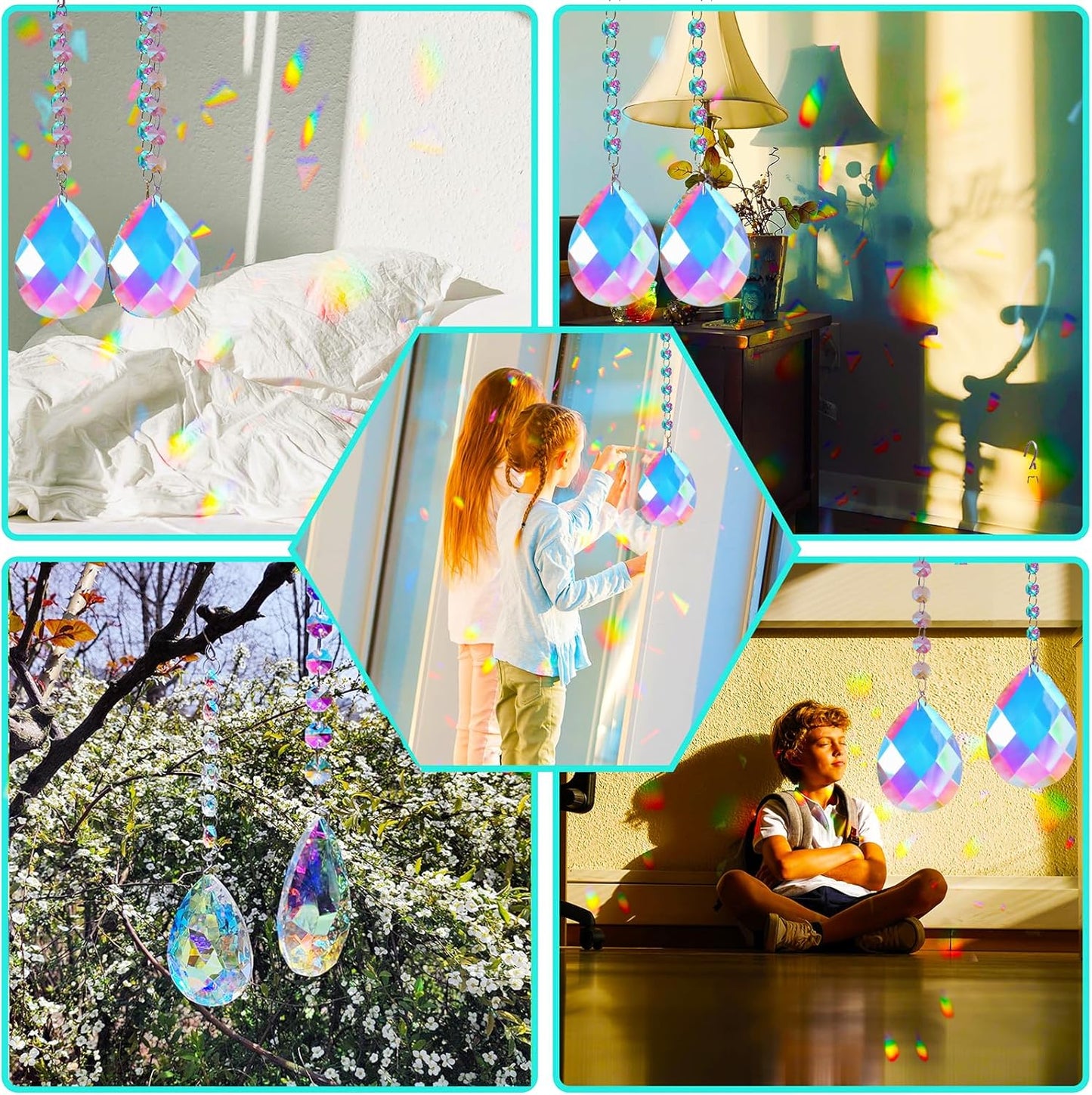 2PCS Colorful Sun Catcher Rainbow Maker F