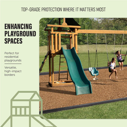 Playsafer 4' Flexible Interlocking Rubber Edging for Playgrounds (Black, 1 Pack)