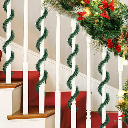 Uieke 50 Pcs Christmas Garland Ties 12Inch Artificial Pine Needles Garland Faux Pine Greenery Stems Twist Wired Tree Branches Wreath Tie for Craft Gift Wrapping Party Supply Christmas Decoration