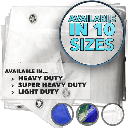 QUEEN OF TARPS | 12x16 Super Heavy Duty Tarp Waterproof, 200 GSM is 20 MIL, UV/Tear Resistant Tarp, Camping, Outdoor Furniture, Car, Tents, Painting, Firewood Protection | 12x16, Super Duty