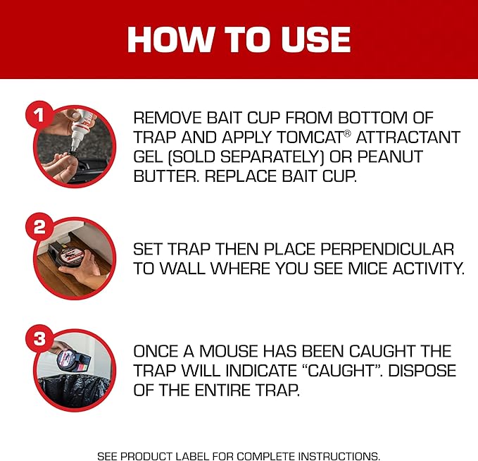 Tomcat Spin Trap for Mice, Fully Enclosed Mouse Trap Provides a Quick, No-Mess Kill, 2 Traps