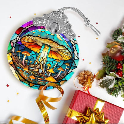 Stained Glass Suncatcher, Jocidea Mushroom Ornament, Christmas Ornaments, Holidays Ornaments, Christmas Tree Decor, Mushroom Decor for Home, Mushroom Gifts
