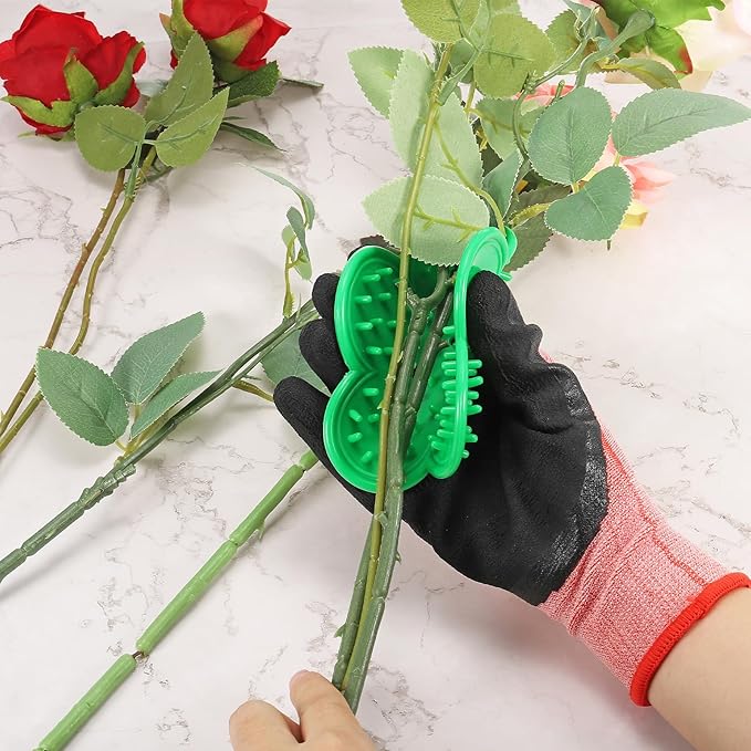PATIKIL Rose Leaf Thorn Stripper, 9 Pcs Rose Thorn Stripper Remover Leaf Stripping Tool Burrs Removal Tool for Gardening Flower Arrangement, Multicolored