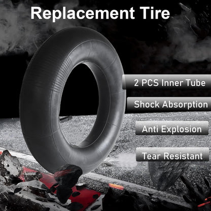 2-Pack 4.80/4.00-8 Inner Tube Heavy Duty Replacement 4.80 x 4.00-8 Inner Tube 4.80-8 4.00-8 480/400-8, Straight Valve, for Wheelbarrows/Hand Trucks/Garden Carts/Lawn Mowers and More