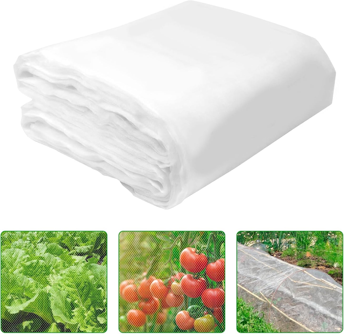 Garden Mesh Netting, 8 x 19 FT Bird Insect Netting for Garden Protection, Raised Bed Fine Mesh Plant Covers Protect Fruits Flower Vegetables from Birds Bugs.