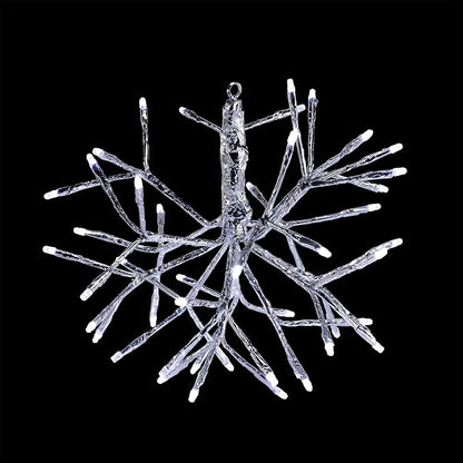 Alpine Corporation | 10"H Indoor Christmas Snowflake Ornament with White LED Lights — Elegant Glowing Silver Holiday Décor for Tabletops & Mantels