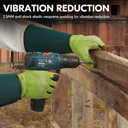 Vgo... Gardening Gloves Ladies,Safety Work Gloves,Long Sleeves Gauntlet,Puncture Proof,Touchscreen(Size M,Light green,SL7477)